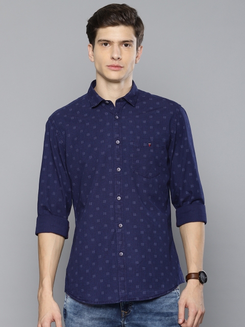 

Louis Philippe Jeans Men Blue Slim Fit Printed Casual Shirt