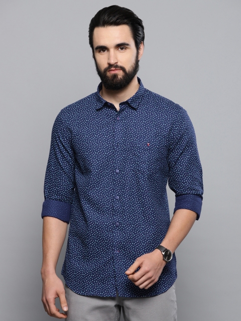 

Louis Philippe Sport Men Navy Blue & White Super Slim Fit Printed Casual Shirt