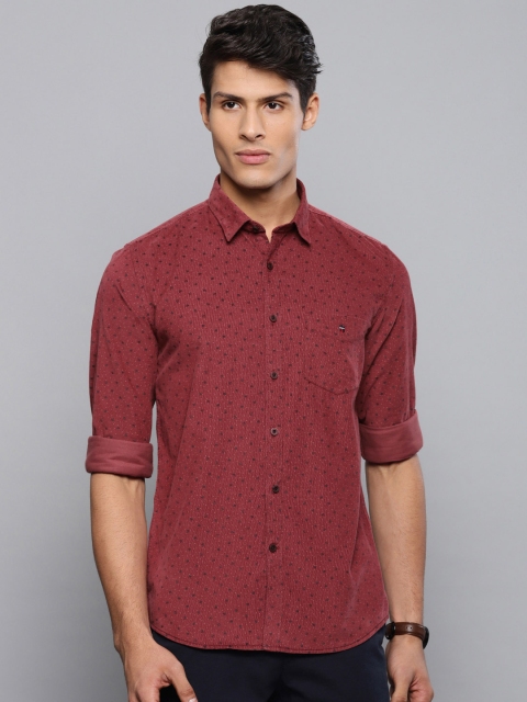 

Louis Philippe Sport Men Maroon & Navy Blue Super Slim Fit Printed Casual Shirt