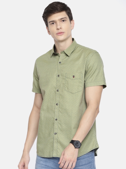 

Louis Philippe Sport Men Olive Green Slim Fit Printed Casual Shirt