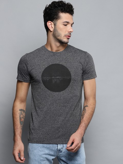 

Louis Philippe Jeans Men Charcoal Grey Printed Round Neck T-shirt