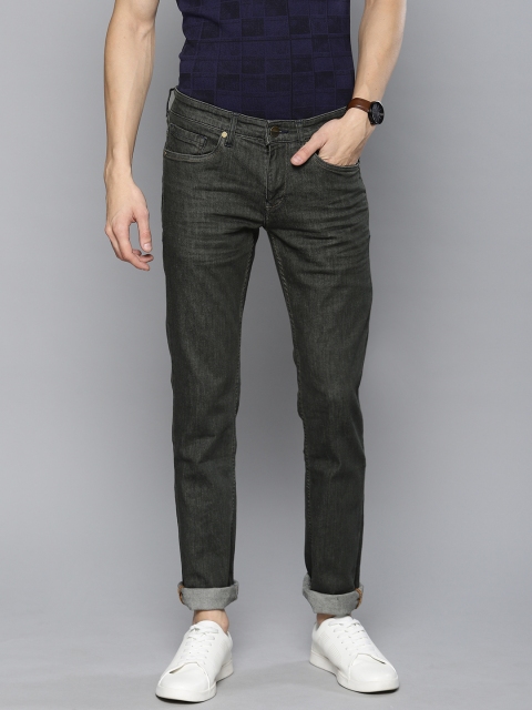

Louis Philippe Jeans Men Olive Green Matt Slim Fit Low-Rise Clean Look Stretchable Jeans