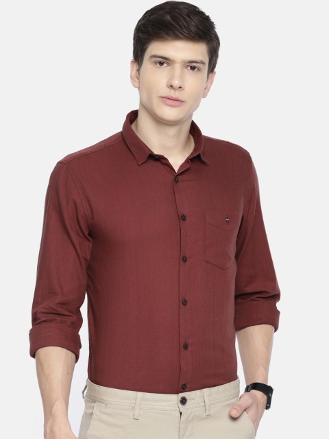 

Louis Philippe Sport Men Maroon Super Slim Fit Striped Casual Shirt