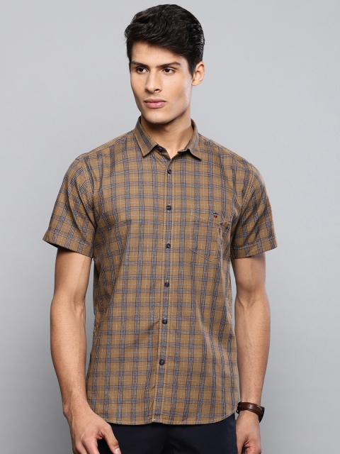 

Louis Philippe Sport Men Brown & Navy Blue Slim Fit Checked Casual Shirt