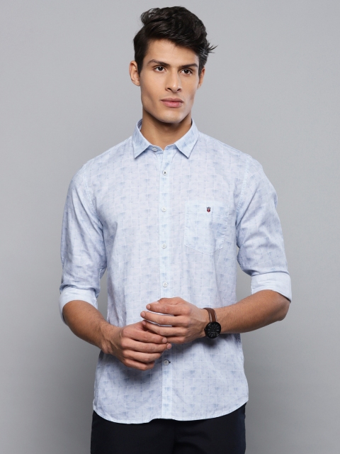 

Louis Philippe Sport Men Blue & White Super Slim Fit Checked Casual Shirt