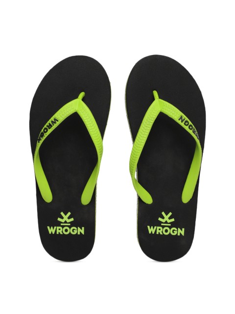 

WROGN Men Green Printed Thong Flip-Flops