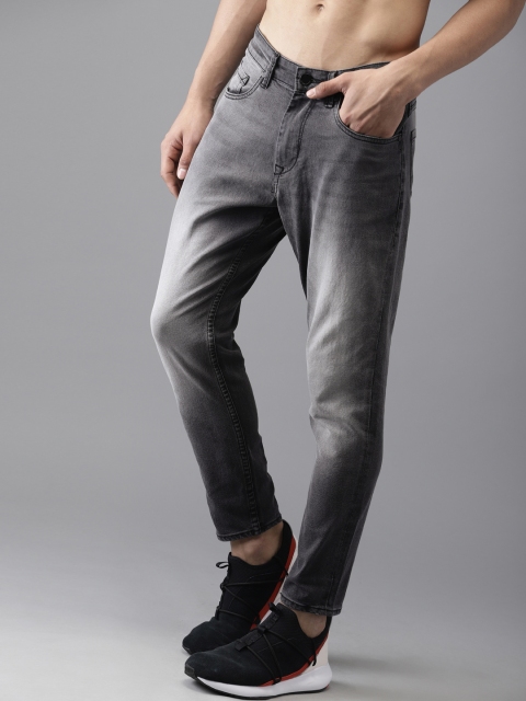 

HERE&NOW Men Grey Slim Tapered Fit Mid-Rise Clean Look Stretchable Jeans