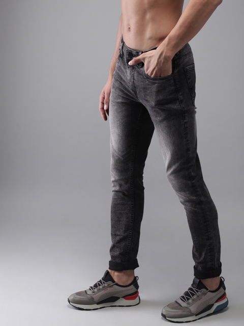 

HERE&NOW Men Grey Slim Fit Mid-Rise Clean Look Stretchable Jeans