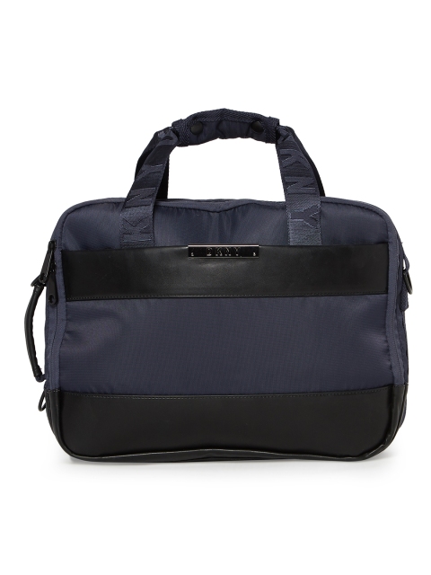 

DKNY Mens Ace Leather Laptop Backpack Navy Blue Water Resistant (DO070AC8BU09)