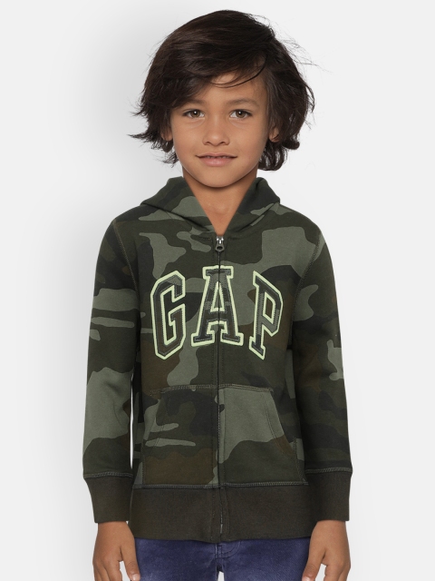 

GAP Boy's Olive Green Logo Camo Hoodie Sweatshirt