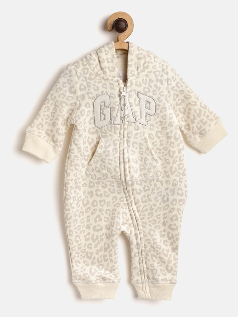 

GAP Baby Girls Logo Hoodie One-Piece, Off white