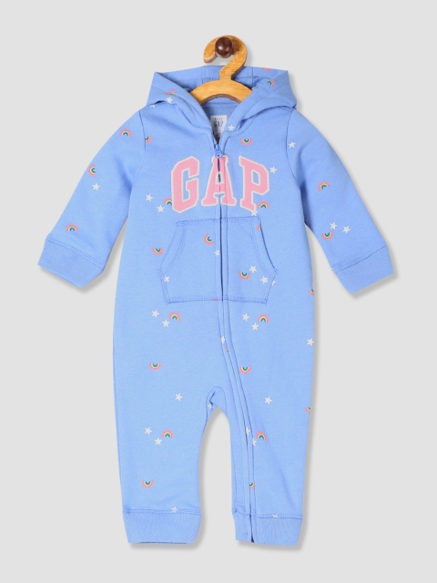 

GAP Baby Girls Logo Hoodie One-Piece, Blue