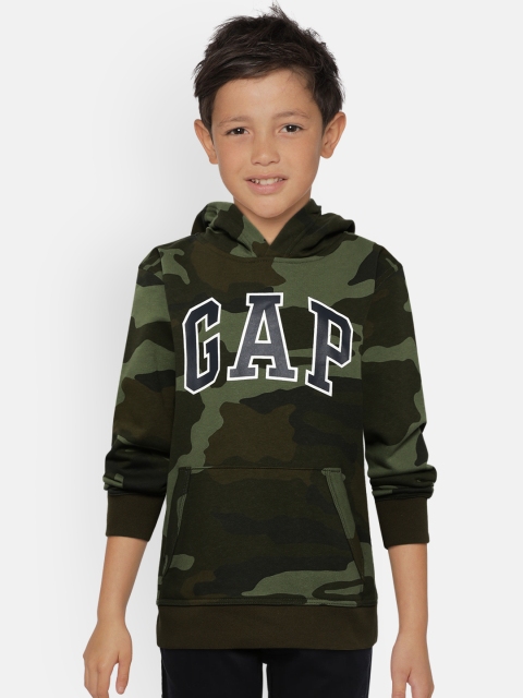 

GAP Boys Logo Hoodie Camouflage Print Sweatshirt, Olive