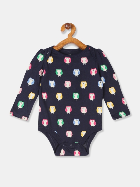 

GAP Girls Navy Blue Owl Print Bodysuit