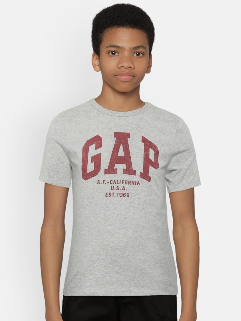

GAP Boys Logo Pure Cotton T-shirt, Grey melange