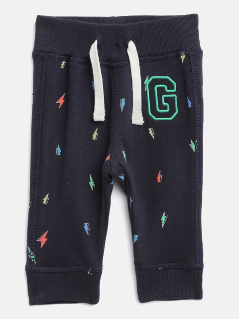 

GAP Boys Printed Logo Pull-On Pants, Navy blue