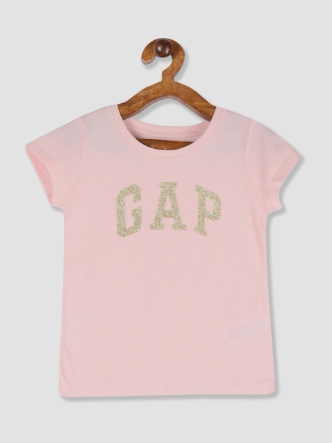 

GAP Girls Pink Printed Round Neck T-shirt