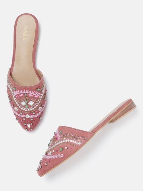 

IMARA Women Pink Embellished Flats