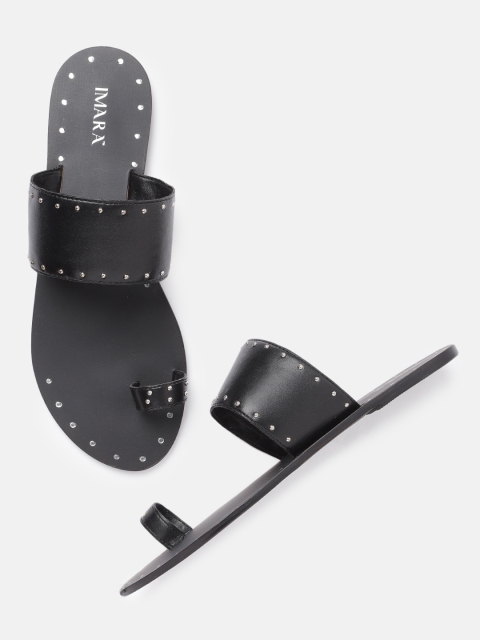 

IMARA Women Black Solid One Toe Flats