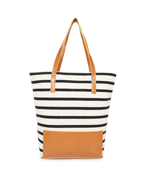 

Kanvas Katha White & Black Striped Shoulder Bag