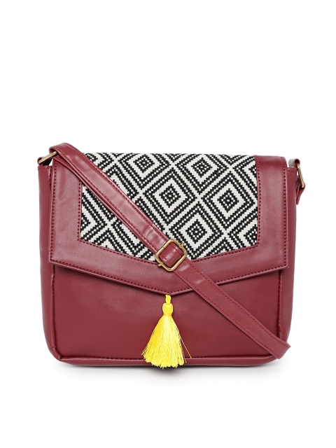 

Kanvas Katha Maroon Solid Sling Bag