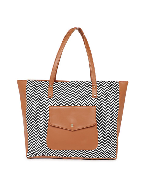 

Kanvas Katha Black & White Printed Shoulder Bag