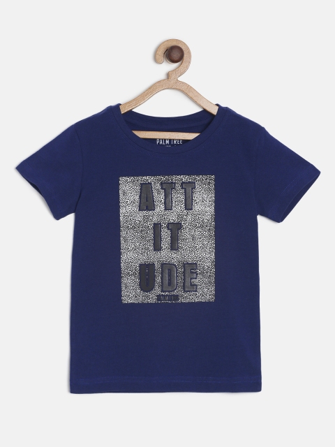 

Palm Tree Boys Navy Blue Printed Round Neck T-shirt