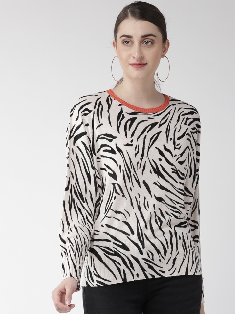 

Marks & Spencer Women Off-White & Black Animal Print Sweater
