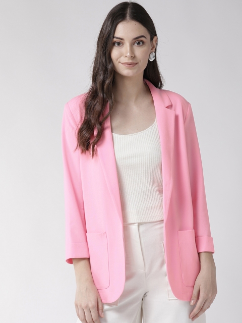 

Marks & Spencer Women Pink Solid Open Front Casual Blazer