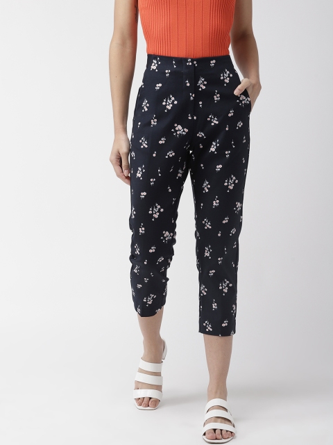 

Marks & Spencer Women Navy Blue & White Printed 3/4th Trousers