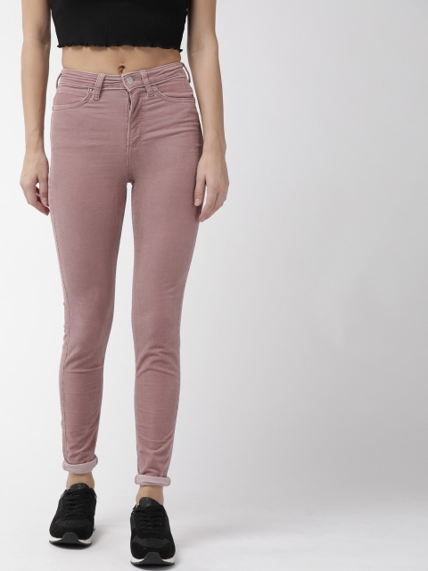 

Marks & Spencer Women Dusty Pink Regular Fit Solid Corduroy Trousers