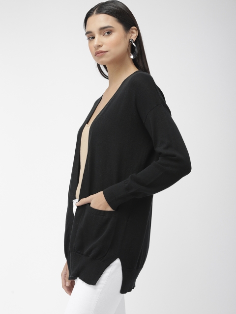 

Marks & Spencer Women Black Solid Open Front Longline Sweater
