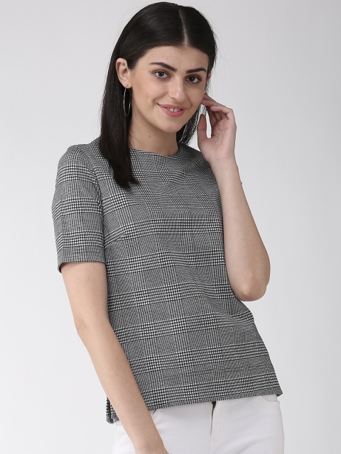 

Marks & Spencer Women Black & White Checked Top