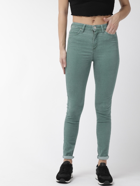 

Marks & Spencer Women Green Regular Fit Solid Corduroy Trousers
