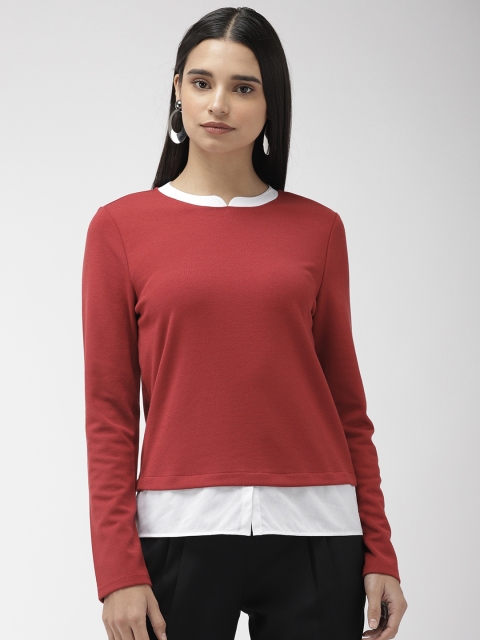 

Marks & Spencer Women Red Solid Layered Top