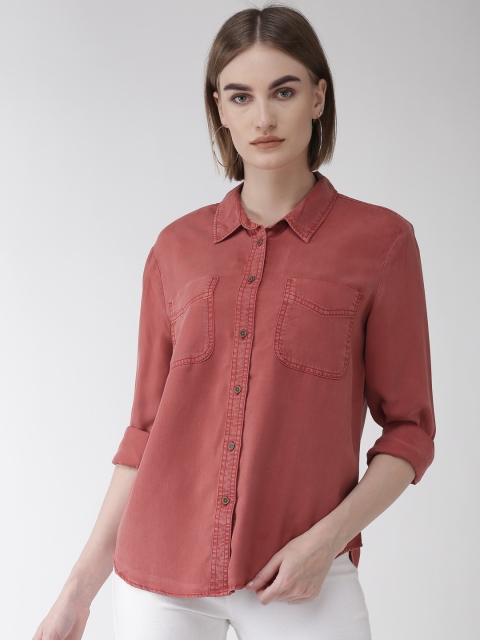 

Marks & Spencer Women Rust Red Regular Fit Solid Casual Shirt