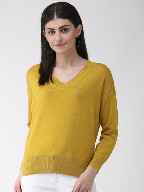 

Marks & Spencer Women Mustard Yellow Solid Pullover Sweater