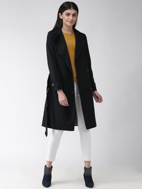 

Marks & Spencer Women Black Solid Knee Length Trench Coat