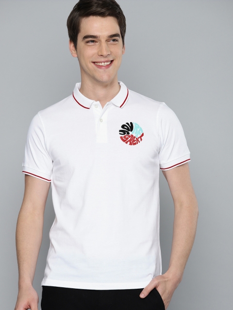 

Mast & Harbour Men White Solid Polo Collar T-shirt