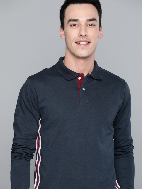 

Mast & Harbour Men Navy Blue Solid Polo Collar T-shirt
