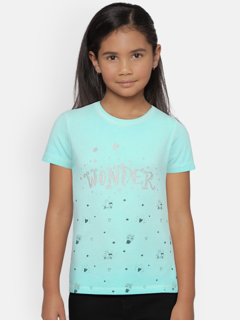 

Gini and Jony Girls Sea Green Conversational Print Top