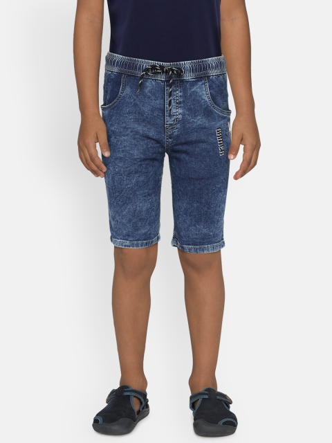 

Palm Tree Boys Blue Solid Regular Fit Denim Shorts