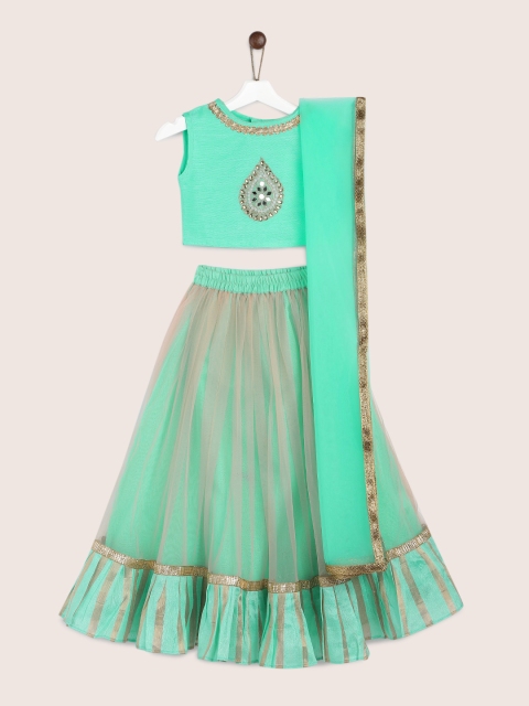 

YK Green Ready to Wear Lehenga & Blouse with Dupatta