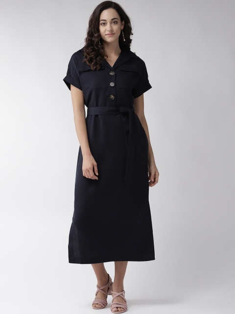 

Marks & Spencer Women Solid Navy Blue A-Line Dress