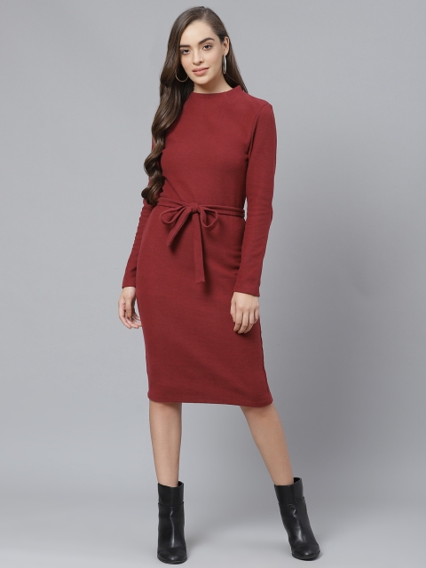 

Marks & Spencer Women Maroon Solid Sheath Dress