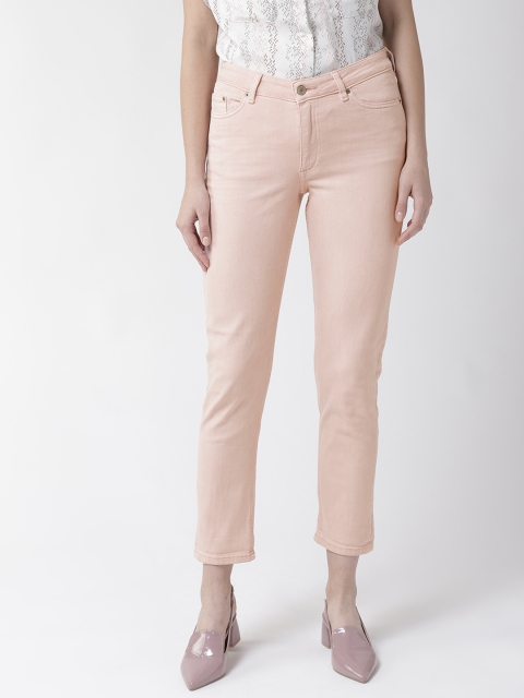 

Marks & Spencer Peach-Coloured Relaxed Slim Fit Clean Look Stretchable Cropped Jeans