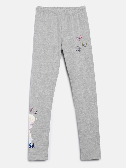 

YK Disney Girls Grey Elsa Printed Leggings