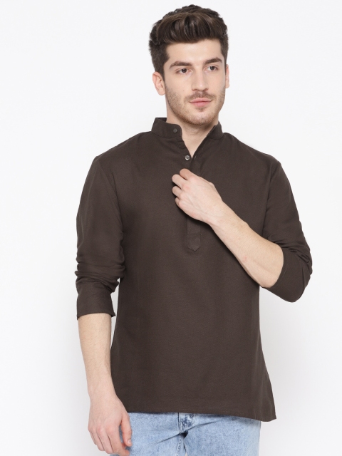 

Molly & Michel Men Brown Solid Straight Kurta