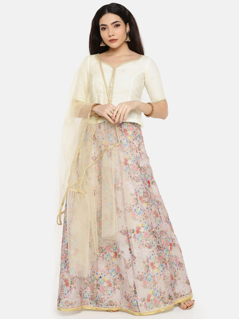 

Amabelle Bridals Cream-Coloured Made to Measure Lehenga & Blouse with Dupatta