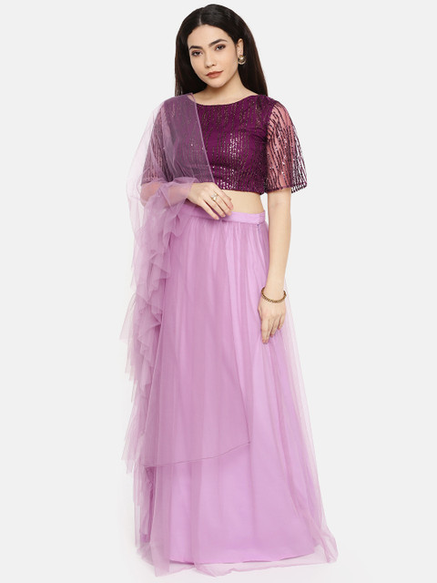 

Amabelle Bridals Violet & Lavender Woven Design Made to Measure Lehenga & Blouse with Dupatta
